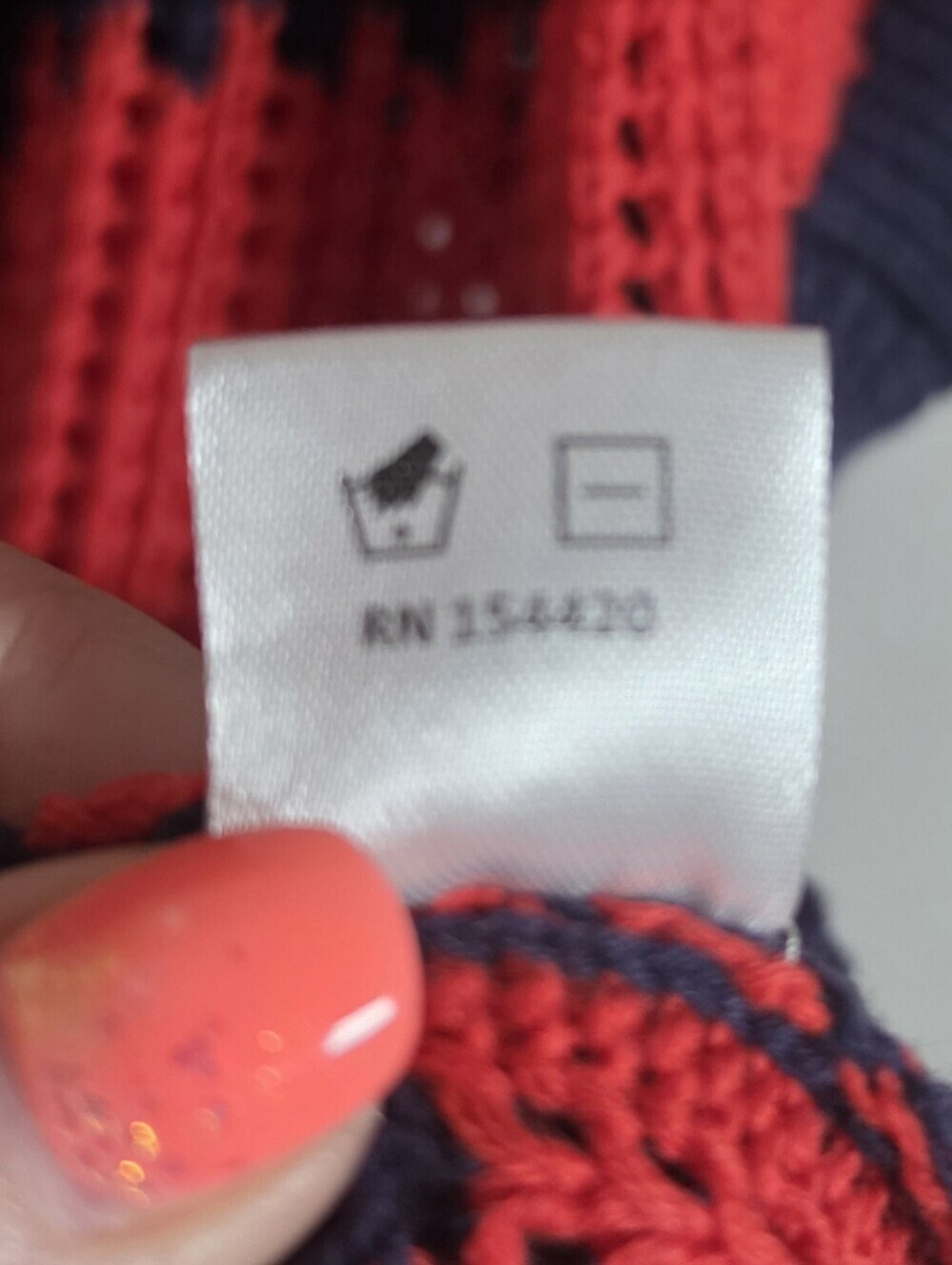 ​Clare V. Raglan Open Weave Sweater Vest Small Navy & Poppy Stripe Preppy - Picture 8 of 8